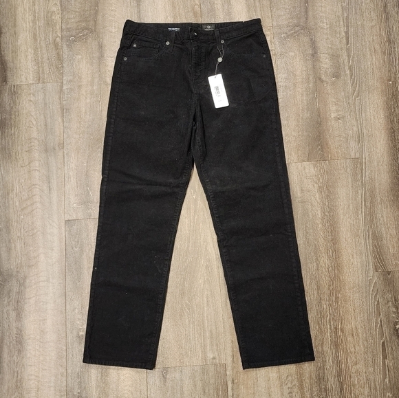 *NWT* Adriano Goldschmied The Isabelle High Rise Straight Crop Black Corduroy - Picture 3 of 7